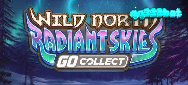 Pemandangan hutan bersalju dengan cahaya aurora di latar belakang dalam permainan Wild North Radiant Skies GO Collect